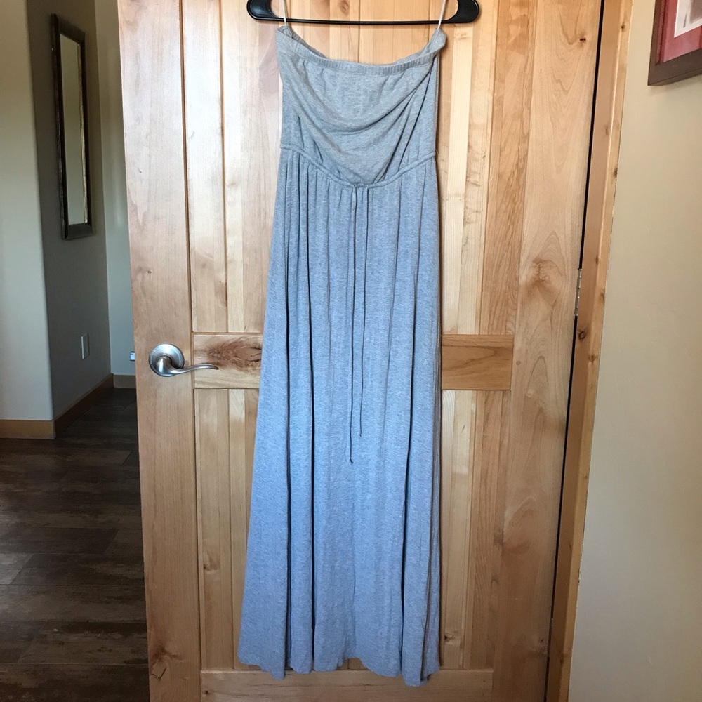Grey Strapless Maxi Dress